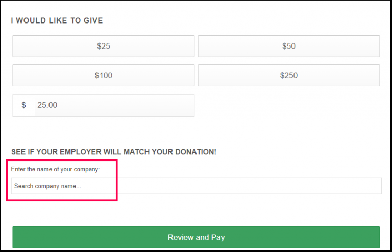 Double The Donation Integration Step 2