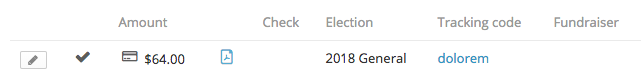 Image showing a tracked donation using a trackingId